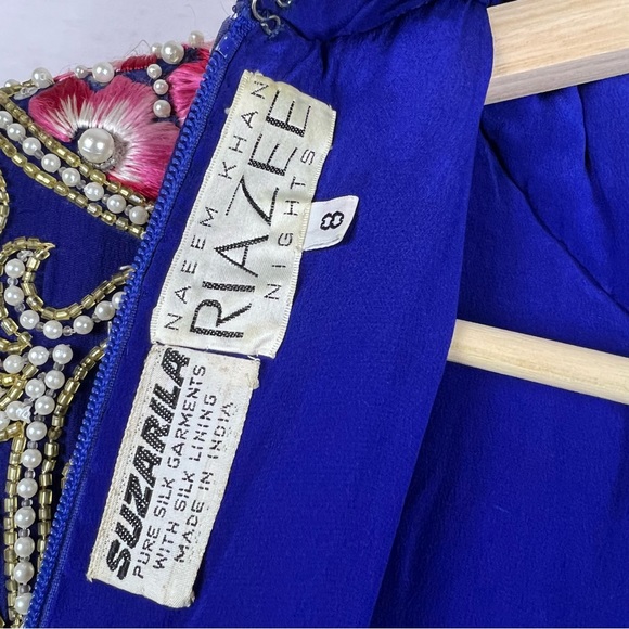 RARE Vintage Naeem Khan Riazee Nights Suzarila Silk Dress Size 8 - Picture 7 of 7